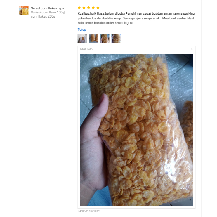

Cahayadstore Sereal Cornflakes 1Kg - 500Gram / Sereal Jagung / Corn Flakes Repack/ Sereal Kemasan