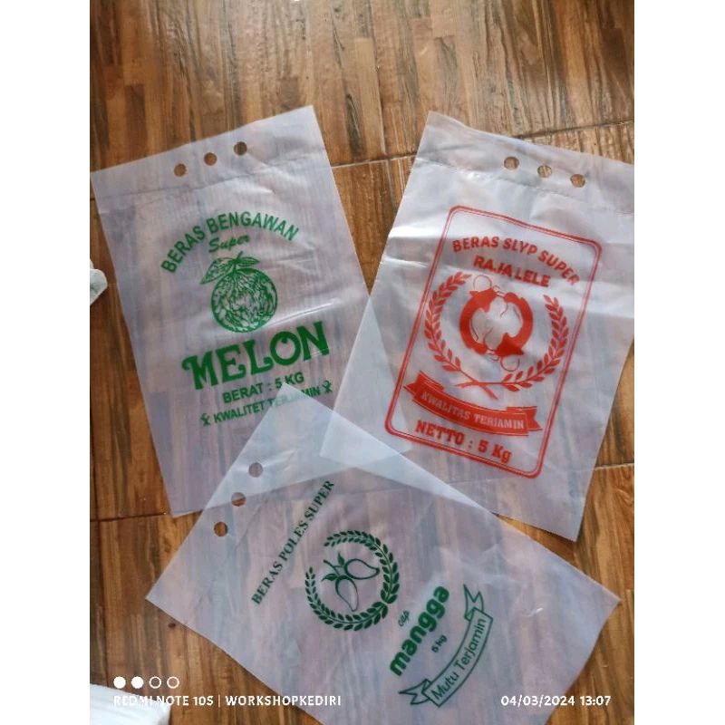 plastik beras MANGGA, RAJALELE dan MELON 3 dan 5 kg