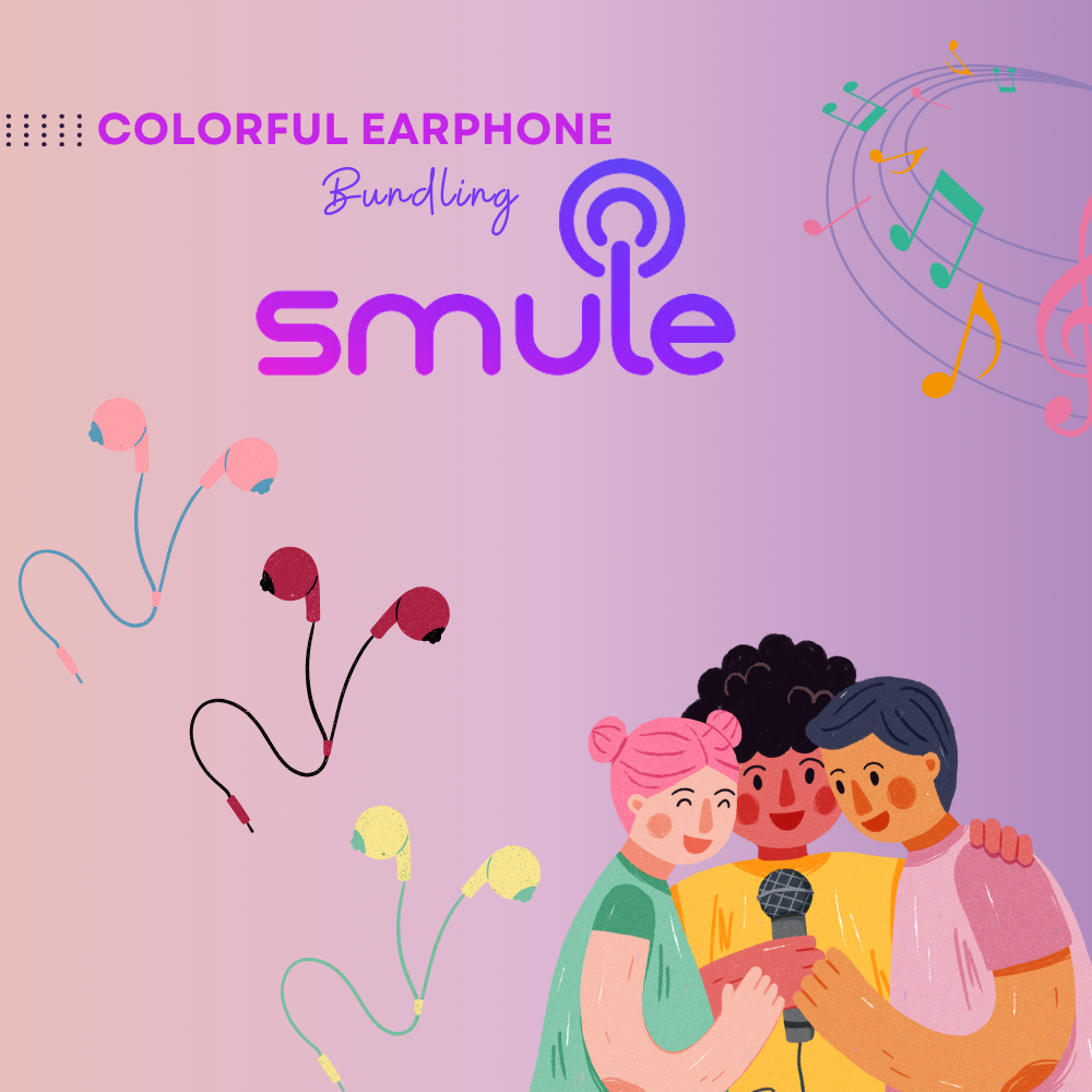 Colorful earphone bundling SMULE VIP IPHONE