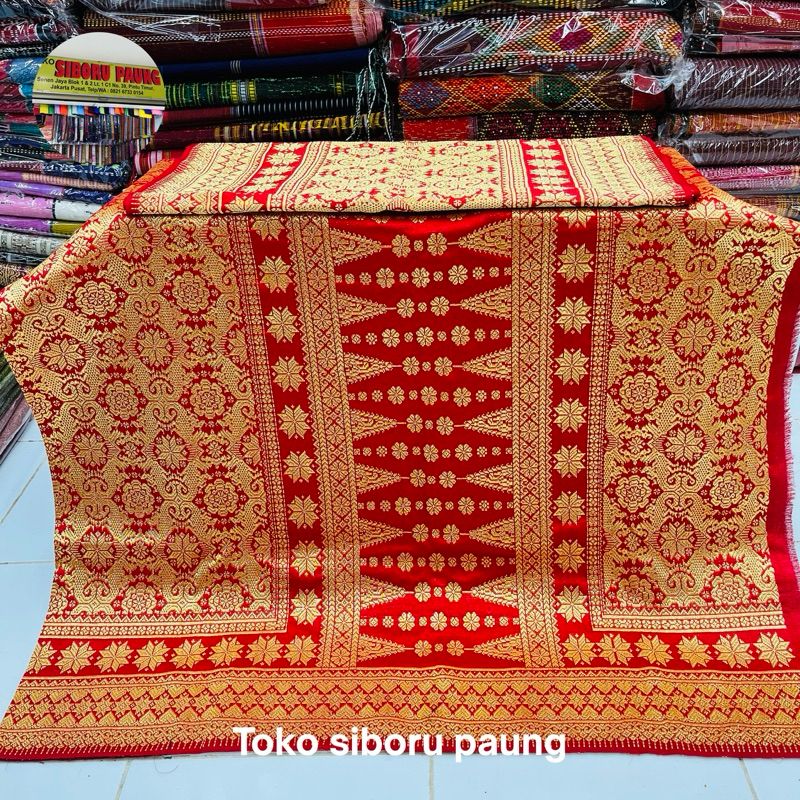 Songket Palembang Tenun Asli Benang Sutera Berlian Merah