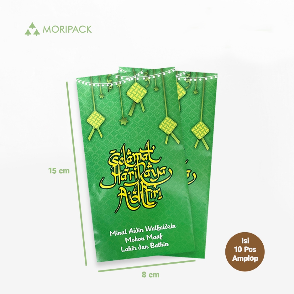 

Mori Amplop Lebaran / Selamat Hari Raya Idul Fitri Hijau Isi 10 Pcs