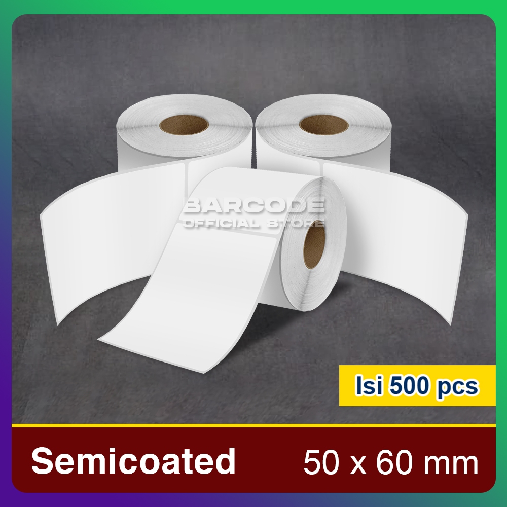 

Label Semicoat 50x60mm 50x60 Stiker Barcode 50 x 60 mm isi 500 Pcs 3 Roll