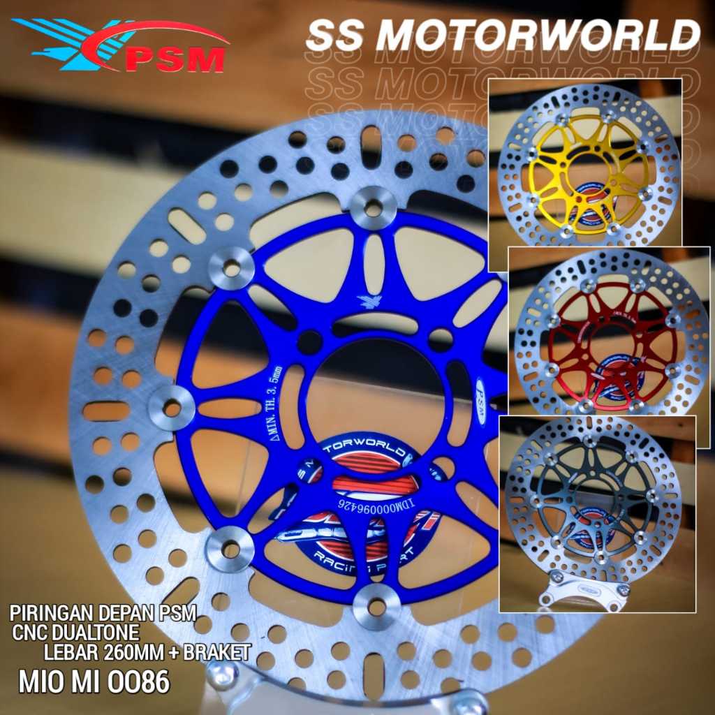DISC BRAKET PIRINGAN CAKRAM DEPAN CNC PSM 260MM BULAT MIO SMILE - KARBU