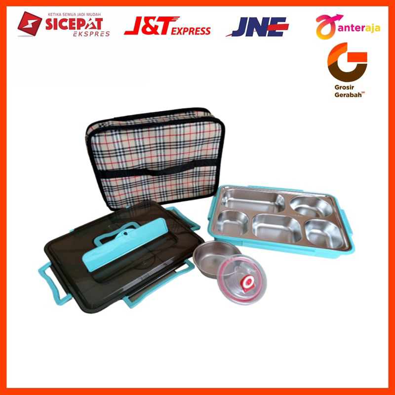 sr lunch box stainless sekat 5 + tas