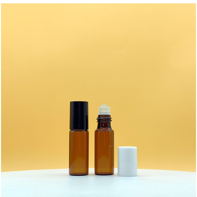 Botol Rollerball 2ML 5ML Botol Parfum Amber Botol Kaca Tebal Bola Plastik Botol Serum