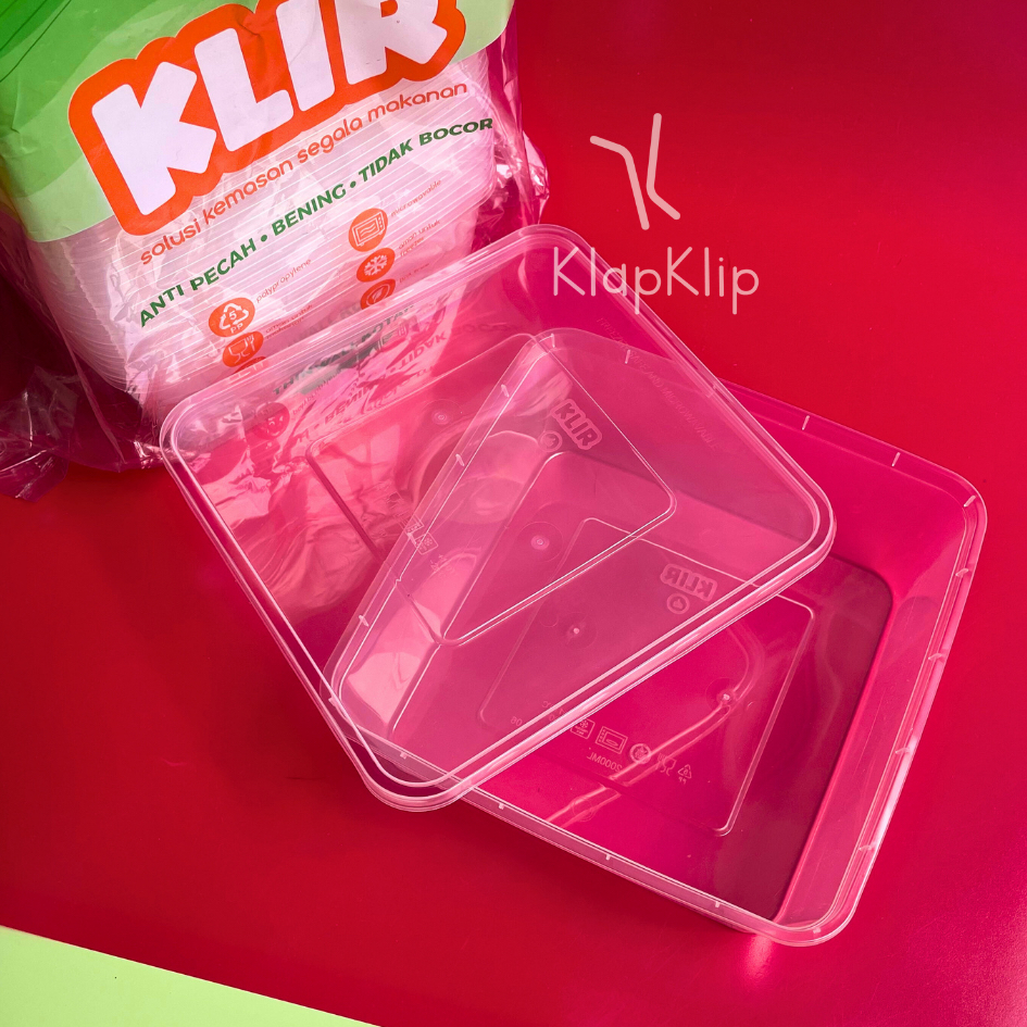 SATUAN‼️ 1pc Thinwall Square KLIR 2000ml Bening - Tempat Penyimpanan Makanan Thinwall Food Container