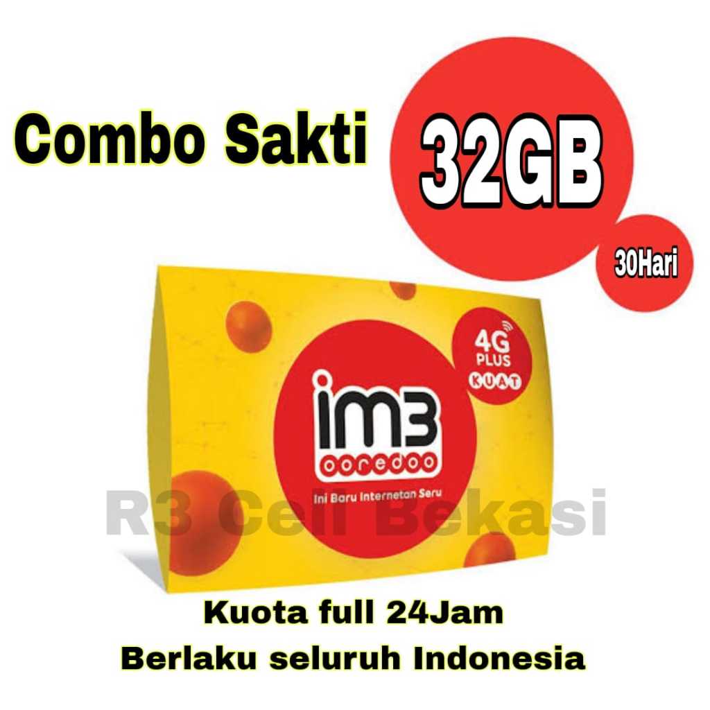 kartu perdana M3 indosat + kuota 5GB, 13GB, 32GB