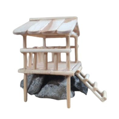 miniatur rumah kayu hiasan aquarium aquascape diorama diecast akuarium mini