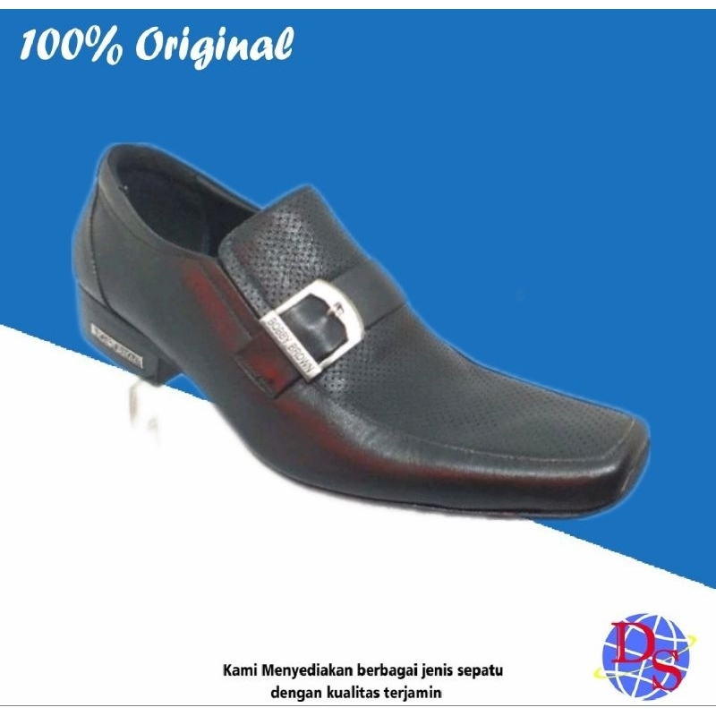 Sepatu Pantofel Pria Bobby Brown BBR 006 Hitam Sepatu Kulit Formal