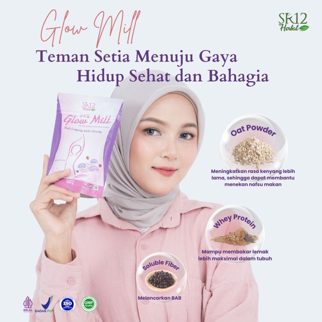 Beauty Drink GLOW MILL SR12 Minuman Nutrisi Pelangsing Herbal Diet Sehat Body Langsing Kulit Glowing