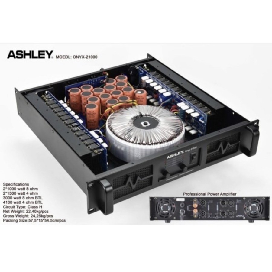 Power Amplifier 2000 watt Ashley Onyx21000 ONYX 21000 Class H Original