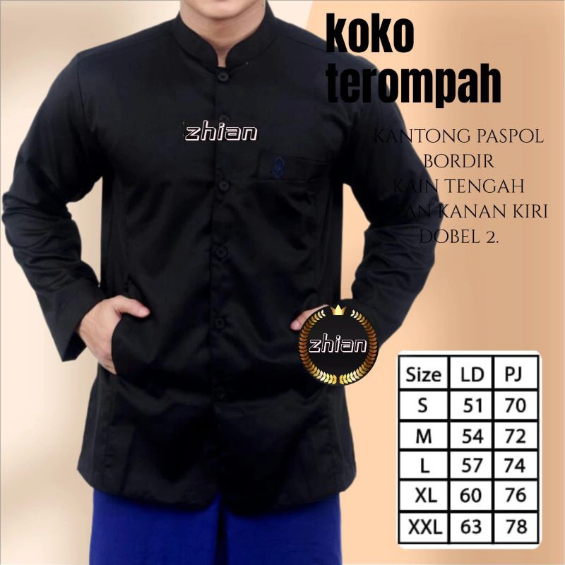 baju koko pria lengan panjang koko terompah semi jaz koko habaib