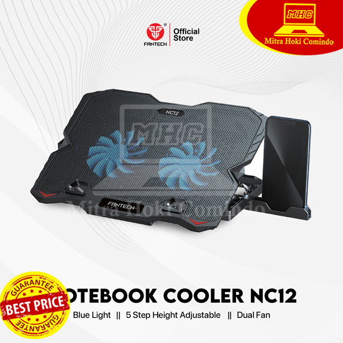Fantech Notebook Cooler NC 12 NC12 NC-12 2 Fan Blue LED