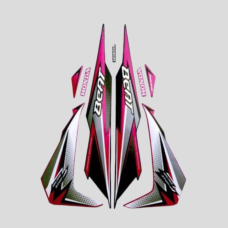 Striping Stiker Lis Motor Honda Beat IIS 2018 Hitam - Magenta