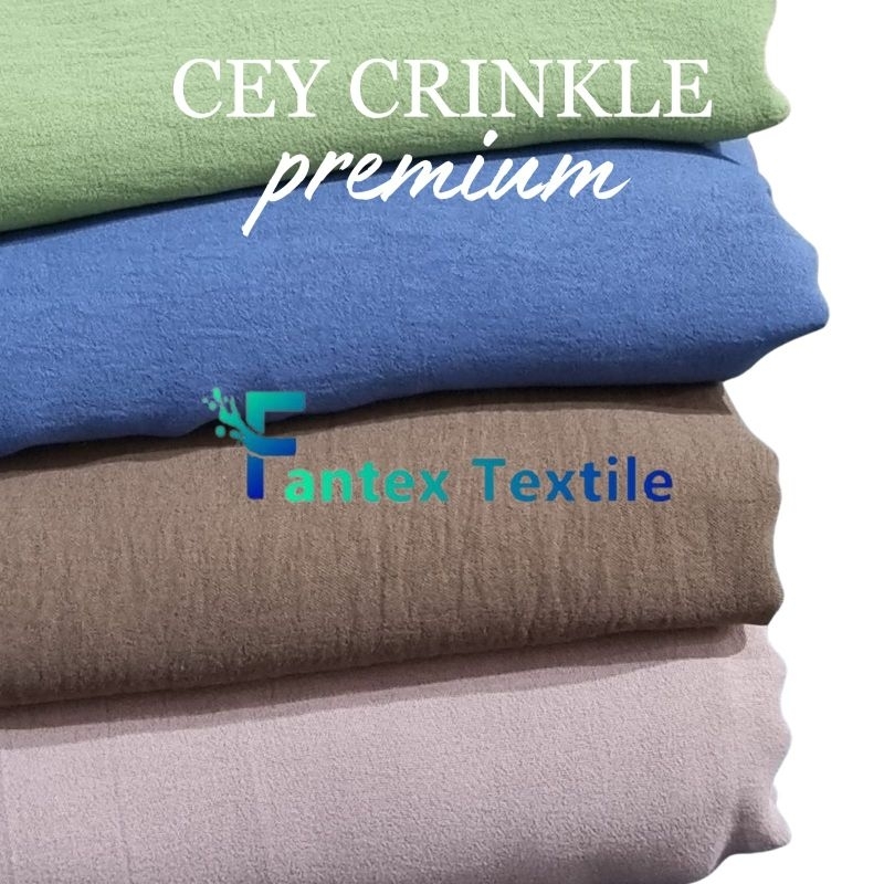 (HARGA PER 50 CM) Kain Bahan CEY Airflow Premium Crinkle per 0,5 m Cringkel per 50 cm 1/2 m meter