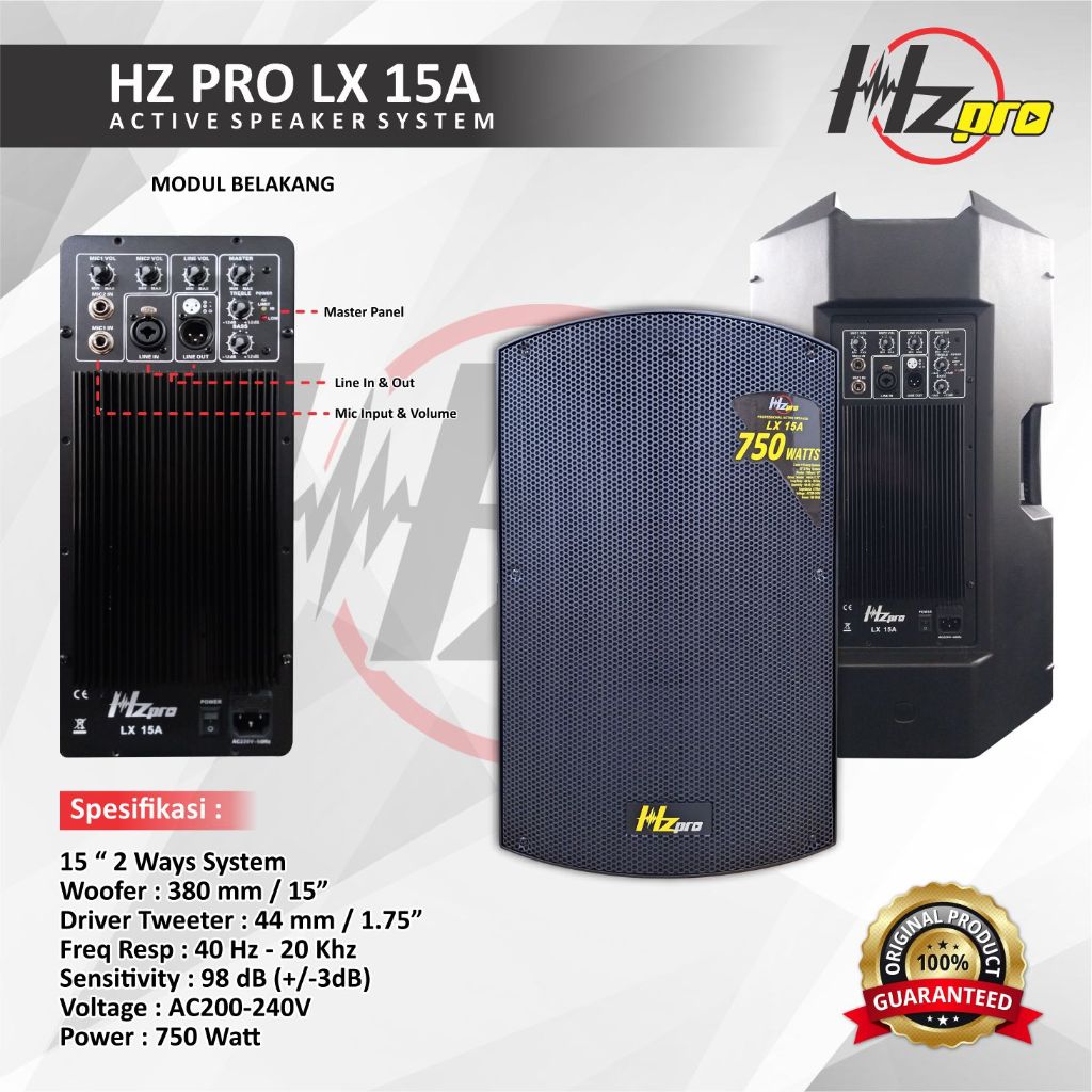 SPEAKER AKTIF HZ PRO LX 15 A ORIGINAL (750WATT)