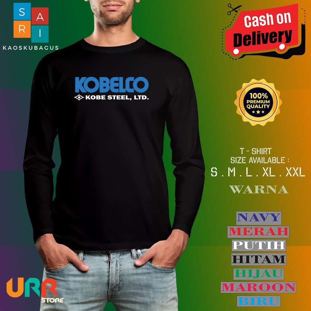 Kaos Baju LENGAN PANJANG Kobelco Excavator Kaos Alat Berat Beko