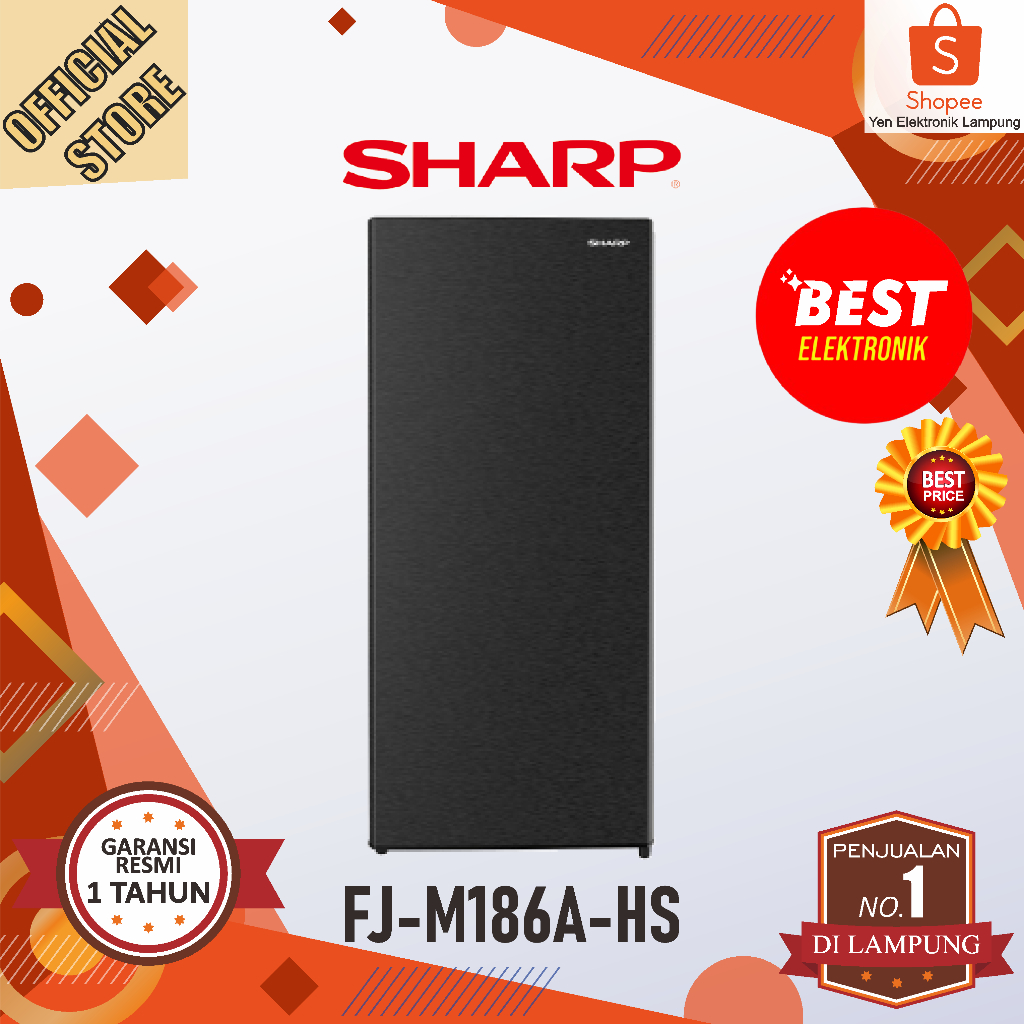 Freezer SHARP FJ M186A HS Standing Freezer 6 Rak ASI Es Batu Daging