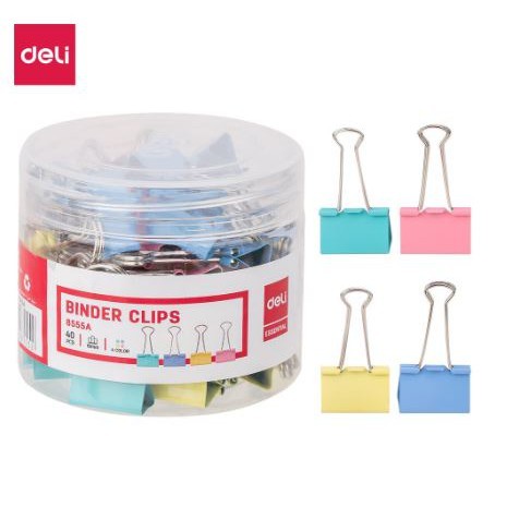 

DELI BINDER CLIP 8555A COLORED 19MM (24PCS)