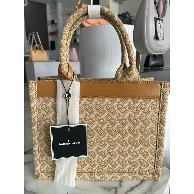 buttonscarves - Bimu jacquard tote Bag small amber