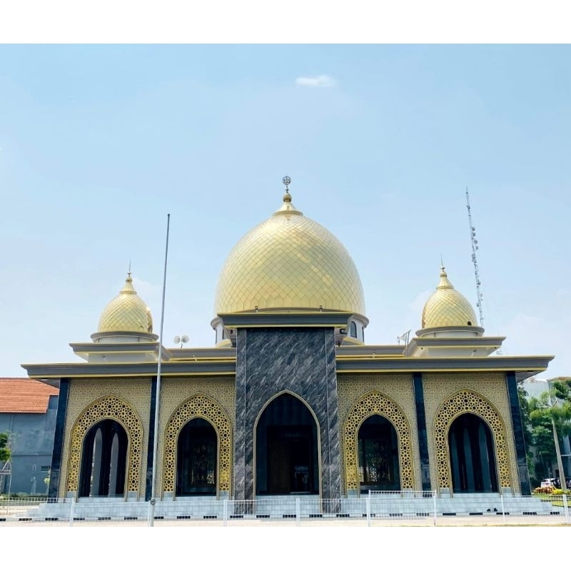 KUBAH MASJID ELEGAN DENGAN BERBAGAI BAHAN ORNAMEN, GRC, POWDER, ENAMEL, STAINLESS