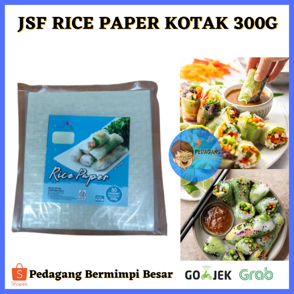 

JSF RICE PAPER KOTAK 300G/ Rice Paper Vietnam Kulit Lumpia 300g / BANH TRANG KOTAK / JSF RIC PAPER KOTAK