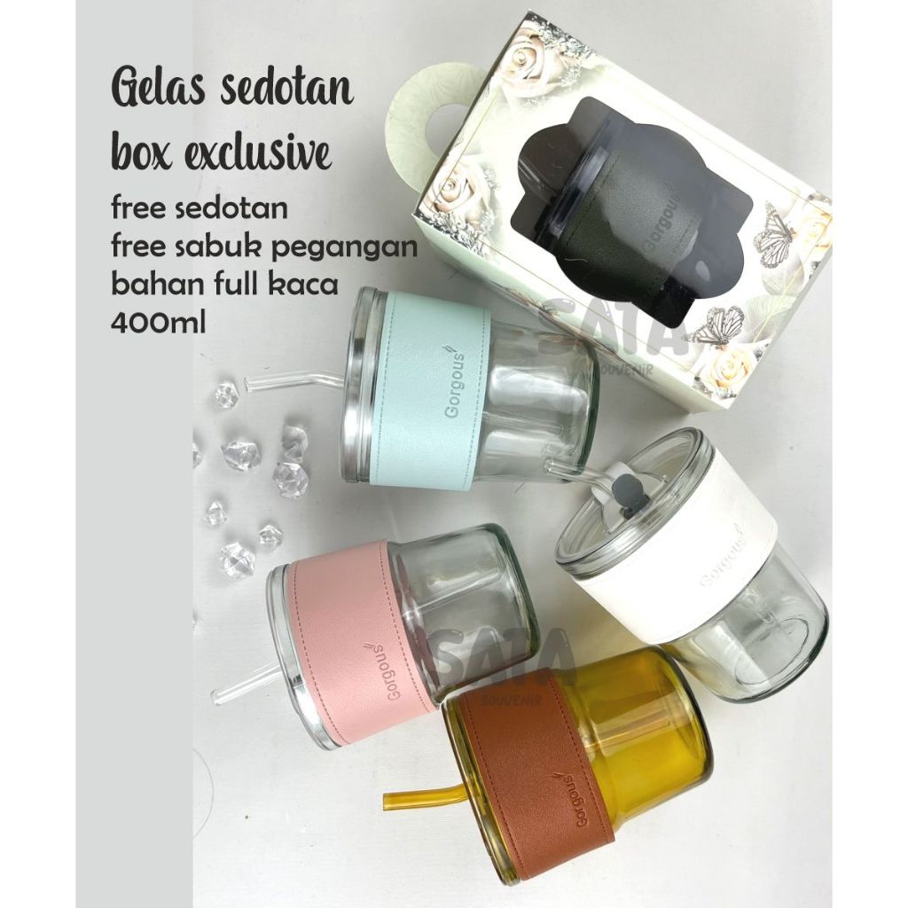 (MINIM 50pcs)Gelas Sedotan Souvenir / Souvenir gelas sedotan kekinian / Souvenir Pernikahan