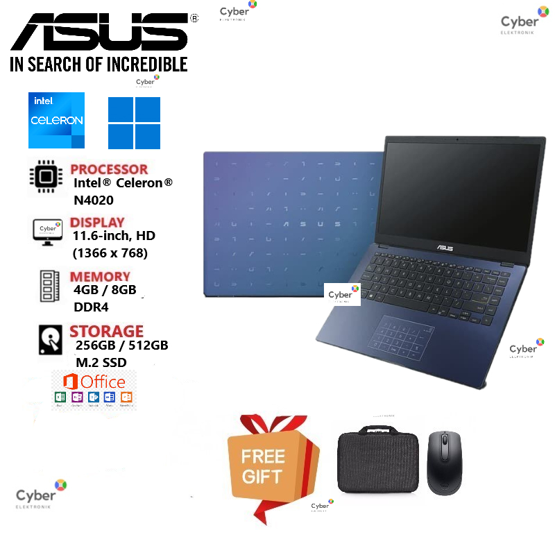 Laptop Asus Vivobook E210MAO 11.6" HD Celeron N4020U 8GB/512GB SSD