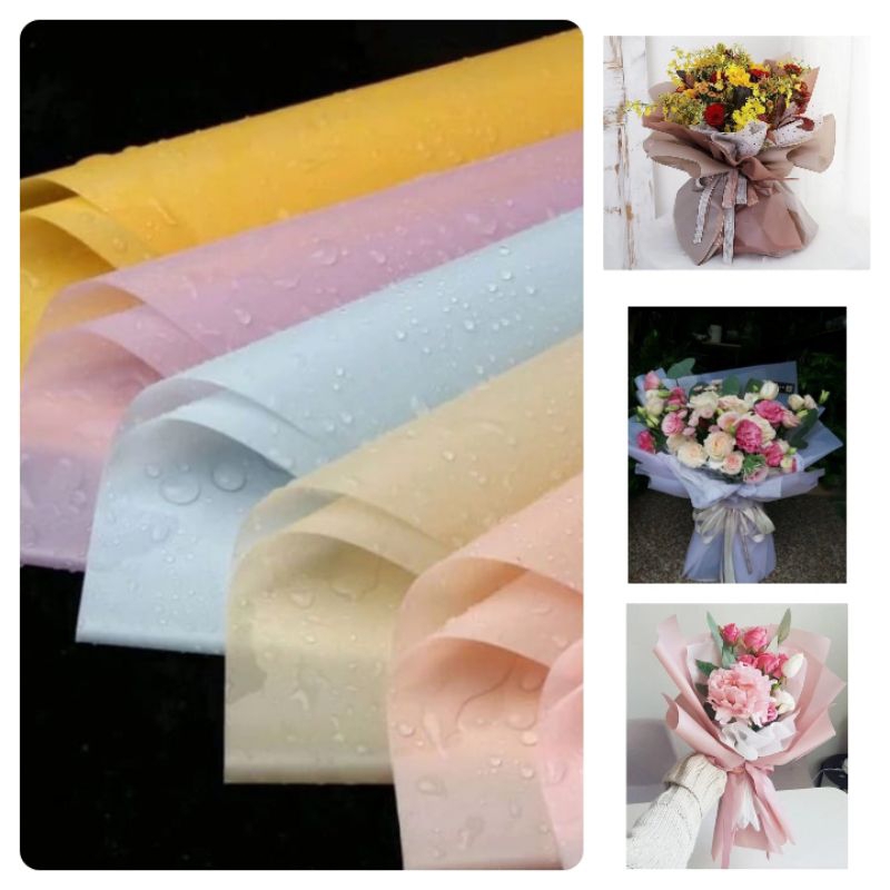 

1 Lembar Flower Wrapping Paper Semi Transparan - Kertas Buket Transparan Part 1 - Cellophane Warna - Kertas Pembunbkus Bunga