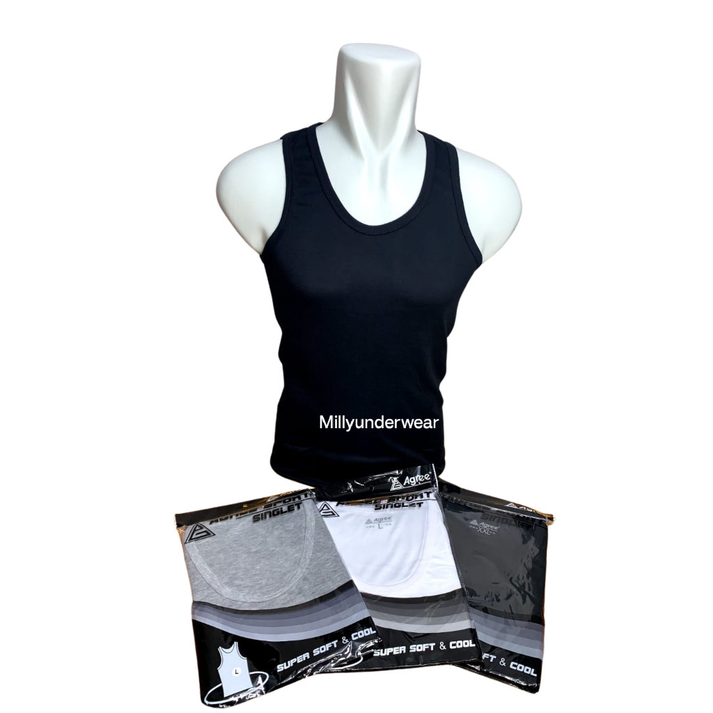 Singlet Pria Agree - Kaos Dalam Pria - Kaos Oblong - 1PCS