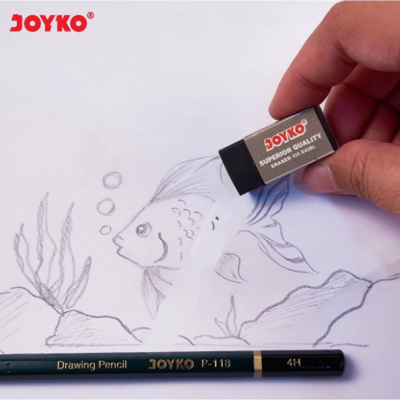 

(1Pcs) JOYKO Penghapus Pensil Joyko 526-B40 Hitam/Putih/Warna Warni / Eraser Dust Free Joyko / Setip Joyko Berkualitas / Penghapus Joyko