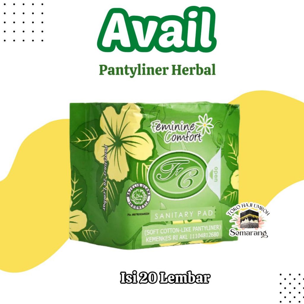 Avail Warna Hijau Pantiliner Herbal Panjang 15.5 cm Pembalut Pantyliner Pentiliner Pantiliner Keseha
