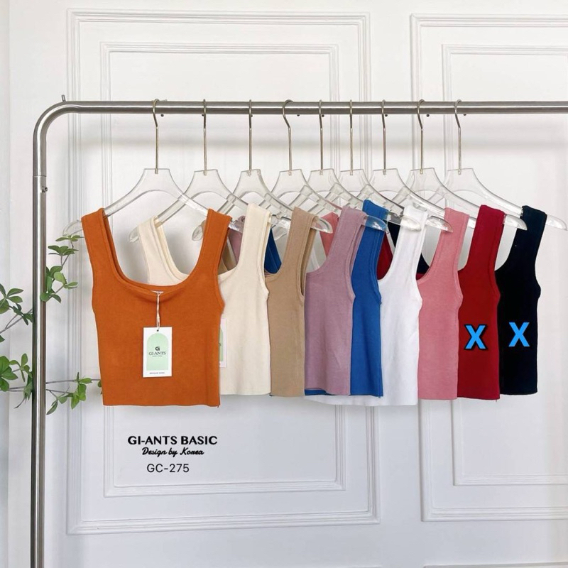 GIANTS TANKTOP CROP 006 BASIC WANITA KATUN KOREAN