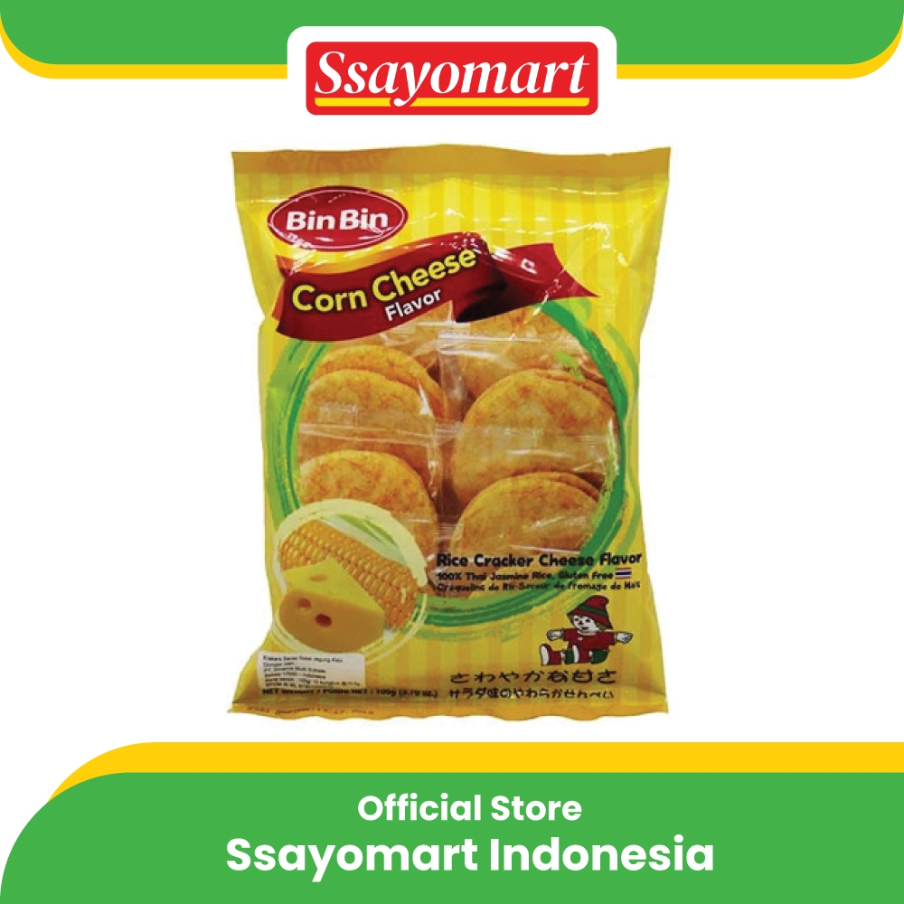 

Bin Bin Rice Crackers Corn Cheese 105gr - Biskuit Beras Rasa Jagung Keju