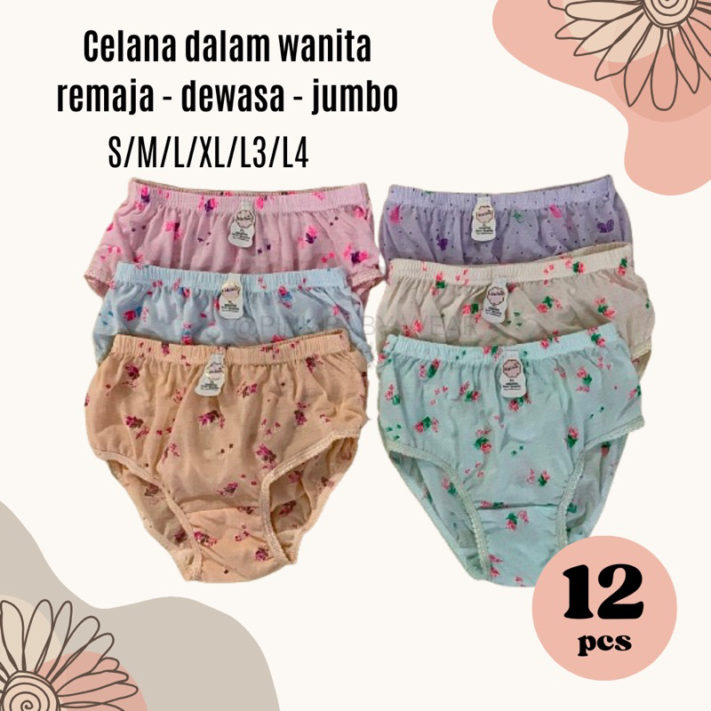 Celana dalam wanita Melina (MN 01) | anak remaja dewasa jumbo | CD wanita murah lusinan | CD wanita 