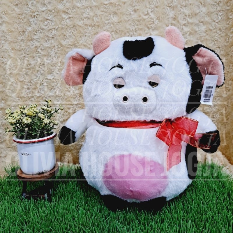 Boneka Sapi Mata Sipit Boneka Sapi Pita Merah Boneka Sapi Lonceng