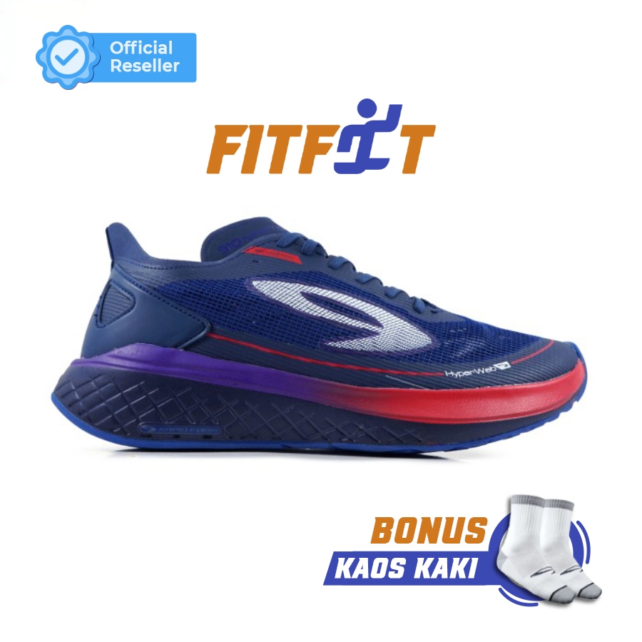 910 Nineten Kenzo Run Sepatu Lari – Biru-Tua/Merah/Ungu