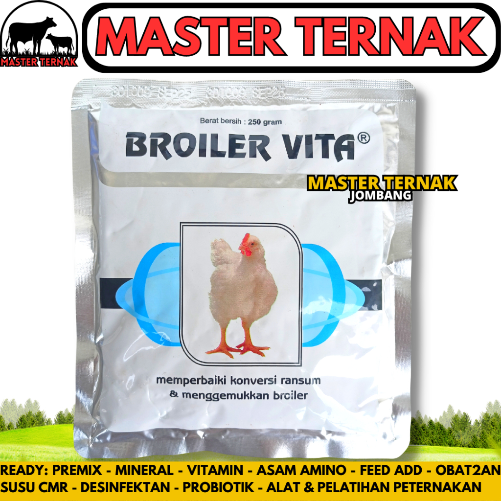 Vitamin Ayam BROILER VITA 250 GRAM MEDION - Vitamin Ayam Broiler Pedaging - Obat Penggemuk Ayam Peda