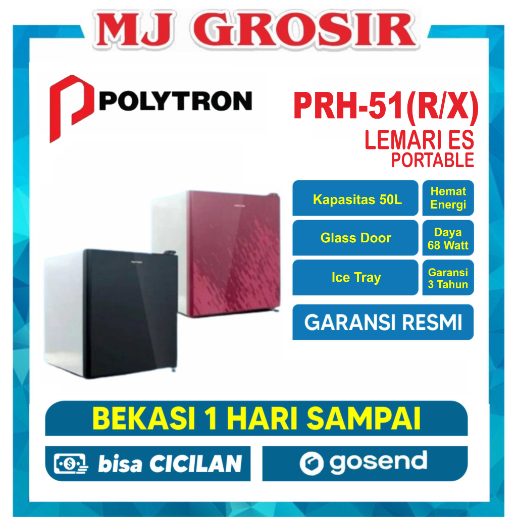 POLYTRON MINI BAR PRH 51  PRH51 KULKAS PORTABLE 50L LOW WATT