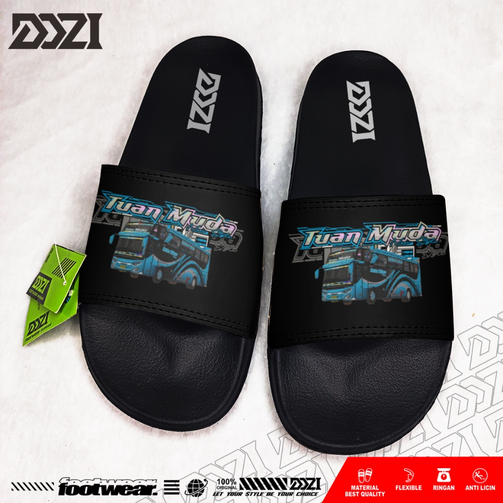 Sandal Selop anak keren TUAN MUDA bus telolet basuri / sendal slip on bus telolet virall
