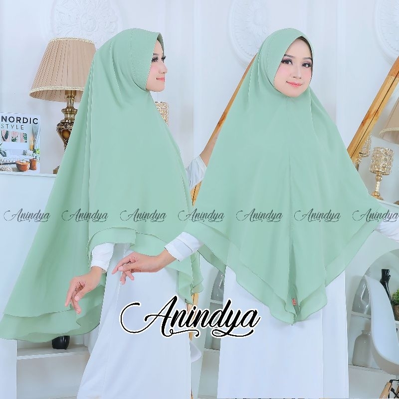khimar aisha khimar ceruty 2 layer hijab instan khimar syari jumbo ceruty premium kerudung instan