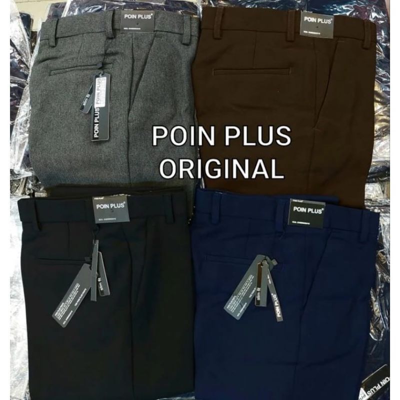CELANA BAHAN POIN PLUS SLIMFIT PRIA