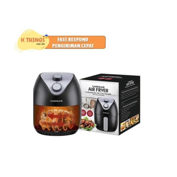Promo LOCKLOCK Air Fryer Black Series Penggoreng Sehat Locknlock Kado Diskon