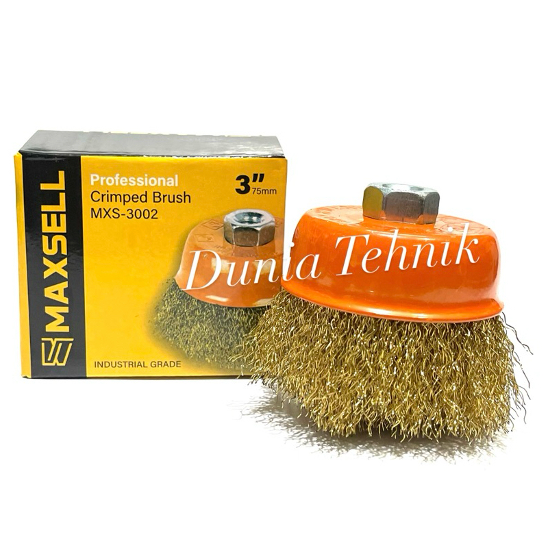 Sikat Kawat Mangkok 3” ORANGE Kuning Wire Cup Brush Sikat Mangkok Gerinda Bor Wheel Brush Sikat Kawa