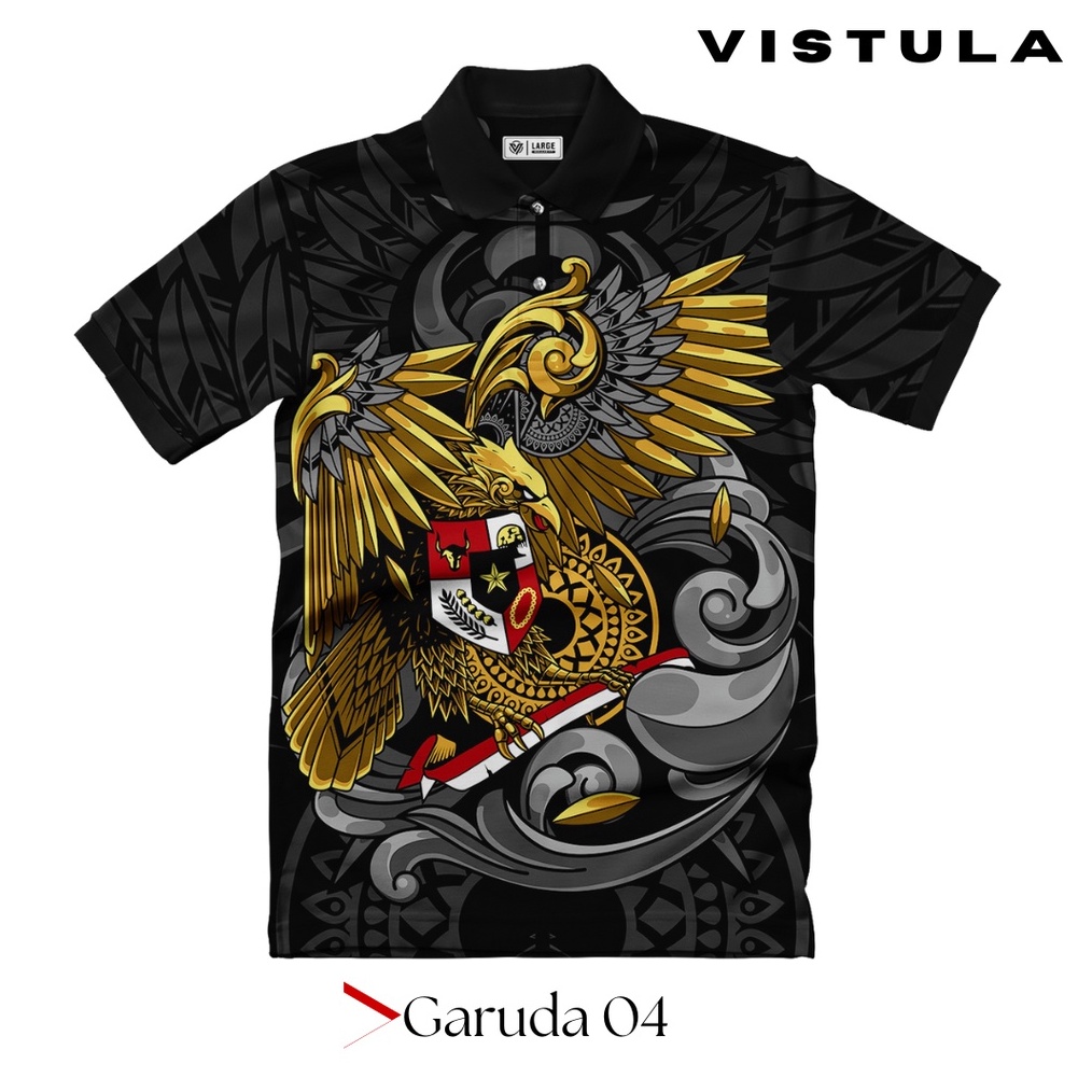 ART O98F VISTULA Kaos Polo Wangki Printing  Garuda 4