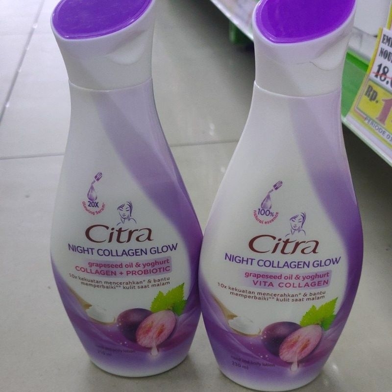 citra hand&body lotion night collagen glow 230ml