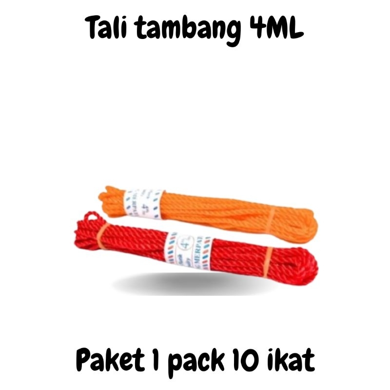 

tali tambang 4 mm murah paket isi 10 ikat/tali tambang plastik PE 4 mm per 10 ikat