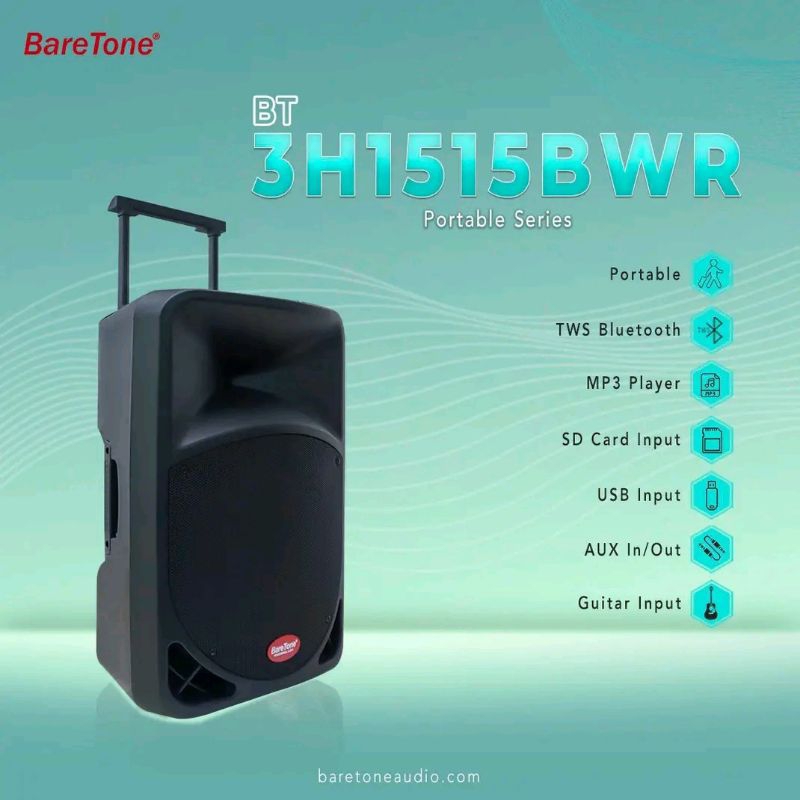 Speaker Aktif Baretone 15 bwr Bluetooth Meeting Bt-1515Bwr