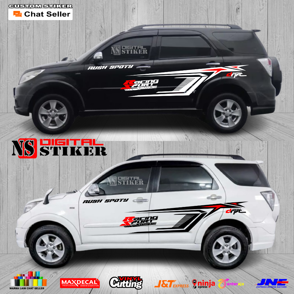 Stiker mobil toyota rush sticker cutting mobil toyota rush stiker body samping terbaru