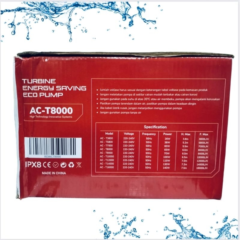 RDI ACT 8000 POMPA KOLAM TURBINE ENERGY SAVING ECO PUMP